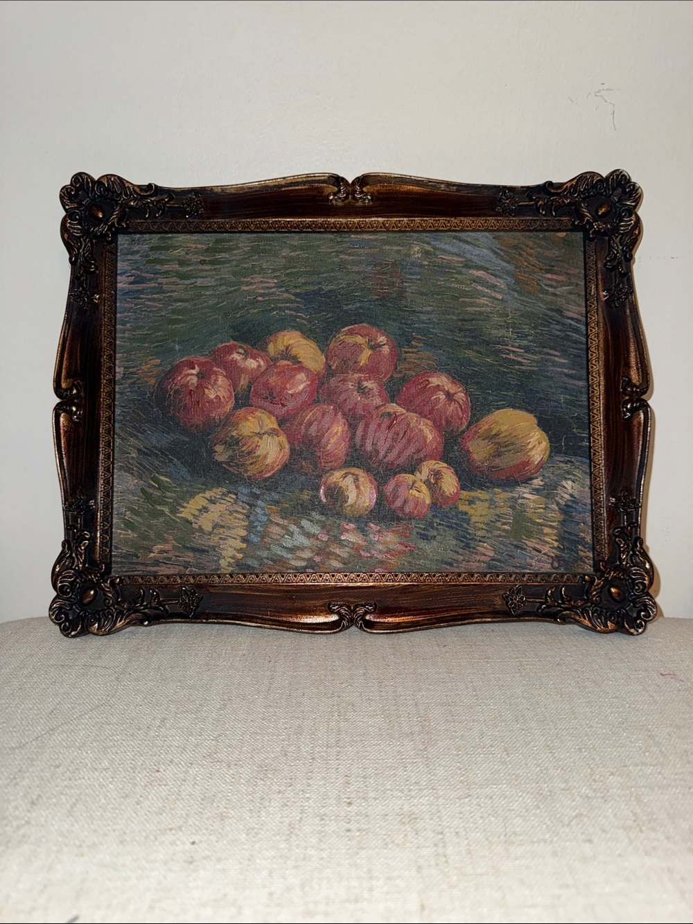 Vintage Van Gogh Still Life With Apples Framed Canvas Textured Ornate Baroque